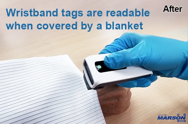 Wristband tags are readable when covered by a blanket_Smart Healthcare Scanner_MT859UHF_Marson